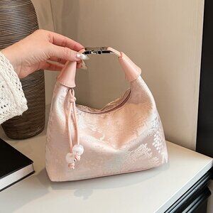 Silk Blend Chinoiserie Shoulder Handbag /Multiple colors available